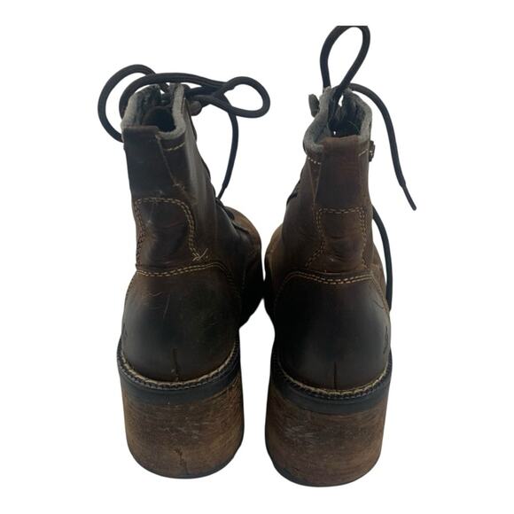 Skechers 7.5 Women's Brown Leather healed vintage y2k Ankle Boots chunky - Picture 10 of 16